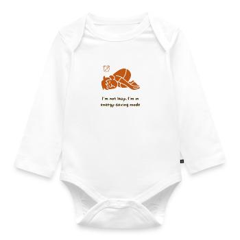 Ich bin nicht faul - Baby Bio-Langarm-Body - Weiß - Vorne