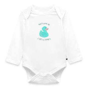 Dont Grow Up - Organic Longsleeve Baby Bodysuit - white - Front