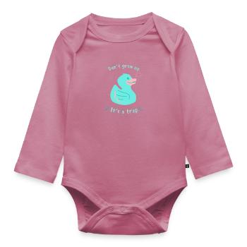 Ne grandissez pas - Body Bébé bio manches longues - mauve - Devant