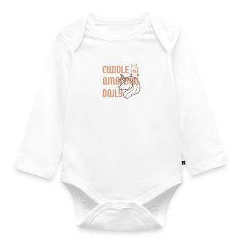 Kuscheln Sie täglich mit Ihrem Ehrgeiz - Baby Bio-Langarm-Body - Weiß - Vorne
