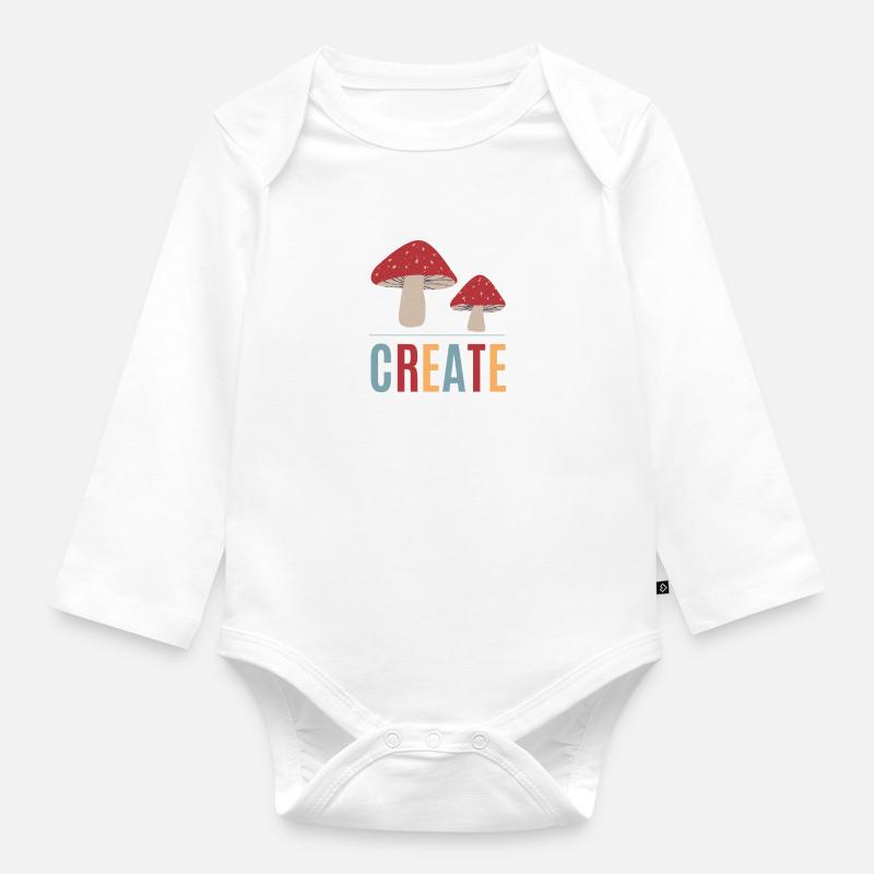 Create - Organic Longsleeve Baby Bodysuit - white