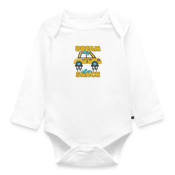 Dream Big Snack Often - Organic Longsleeve Baby Bodysuit - white - Front