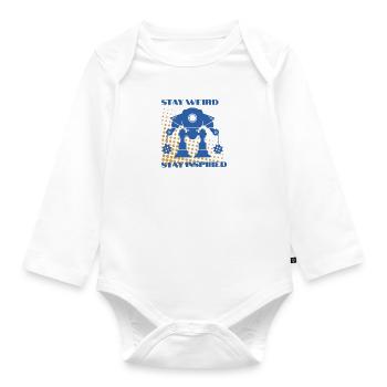 Stay Weird Stay Inspired - Organic Longsleeve Baby Bodysuit - white - Front