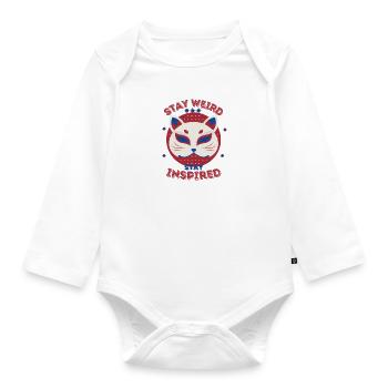 Stay Weird Stay Inspired - Organic Longsleeve Baby Bodysuit - white - Front