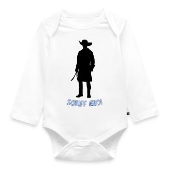 Pirate ship ahoy - Organic Longsleeve Baby Bodysuit - white - Front
