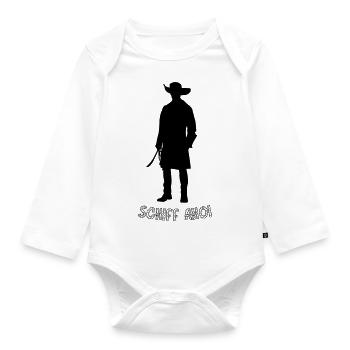 Pirate ship ahoy - Organic Longsleeve Baby Bodysuit - white - Front