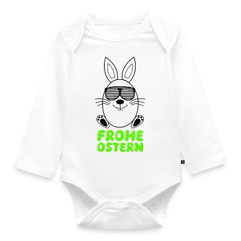 happy Easter - Organic Longsleeve Baby Bodysuit - white - Front