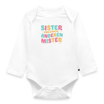 Sister von einem Anderen Mister BFF Geschenk - Baby Bio-Langarm-Body - Weiß - Vorne