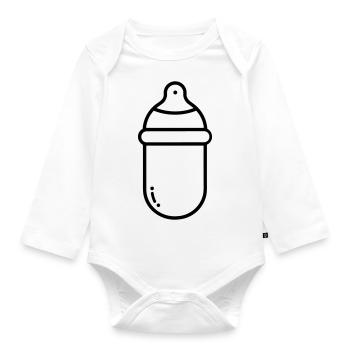 bottle - Organic Longsleeve Baby Bodysuit - white - Front