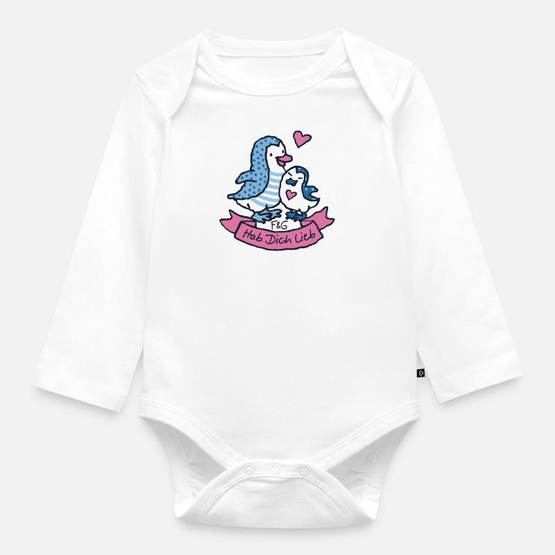 Hab dich lieb - Baby Bio-Langarm-Body - Weiß