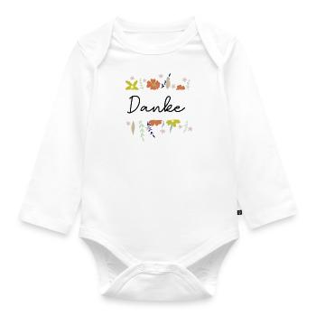 Thank you - Organic Longsleeve Baby Bodysuit - white - Front