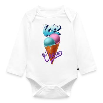 Eis - Baby Bio-Langarm-Body - Weiß - Vorne