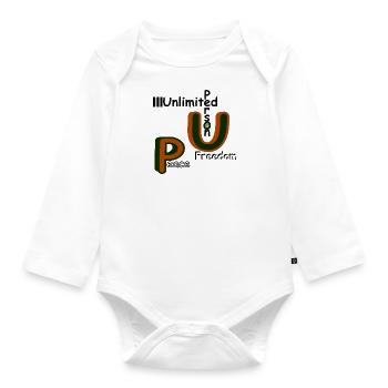 Peace and Freedom - Baby Bio-Langarm-Body - Weiß - Vorne