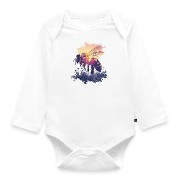 Bee Bees Honey Bees Flowers Beekeeper - Organic Longsleeve Baby Bodysuit - white - Front