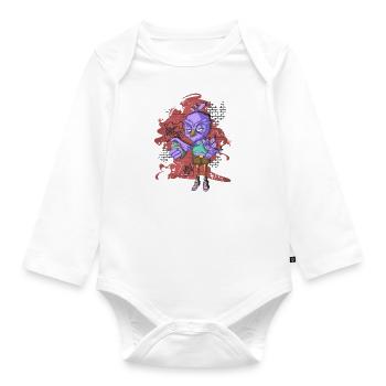 Streetwise Bird – Graffiti Vandal im Comic-Stil - Baby Bio-Langarm-Body - Weiß - Vorne