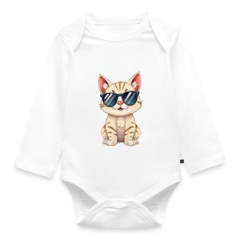 Cool Cat - Baby Bio-Langarm-Body - Weiß - Vorne