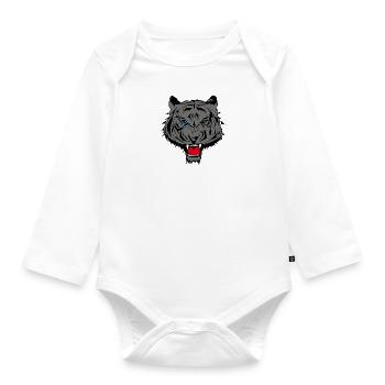Roaring Tiger – TEAM28 Style – Original - Organic Longsleeve Baby Bodysuit - white - Front