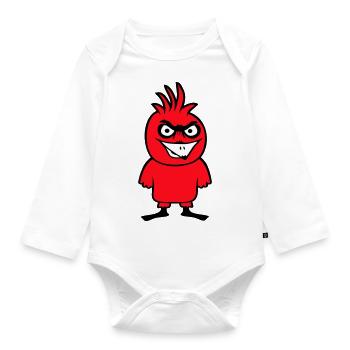 Parrot Bird Stares Nasty Aggressive Rage - Organic Longsleeve Baby Bodysuit - white - Front