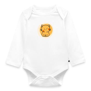 Kidi Katze - Baby Bio-Langarm-Body - Weiß - Vorne