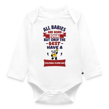Bébé Papa Volleyeur Volley Volleyball Sport - Body Bébé bio manches longues - blanc - Devant