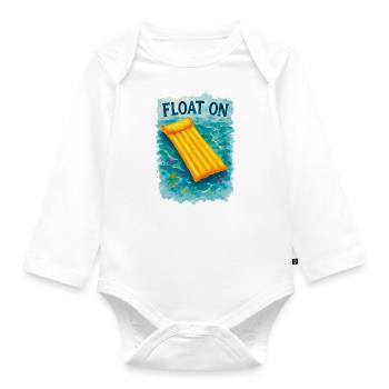 Flotteur sur chemise | Conception de l’eau d’été - Body Bébé bio manches longues - blanc - Devant