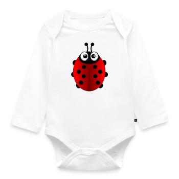Ladybird (ladybug) 01 - Organic Longsleeve Baby Bodysuit - white - Front