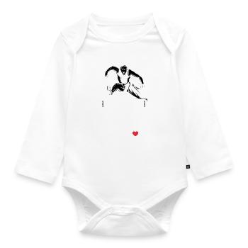 I love hurdles - Organic Longsleeve Baby Bodysuit - white - Front