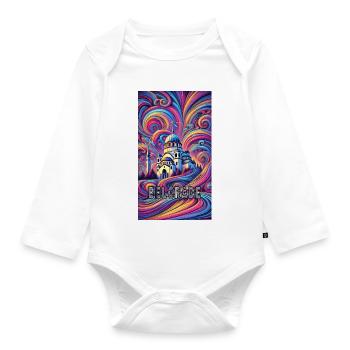 Belgrade Serbia Panorama Design - Organic Longsleeve Baby Bodysuit - white - Front