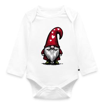Gnome James - Organic Longsleeve Baby Bodysuit - white - Front