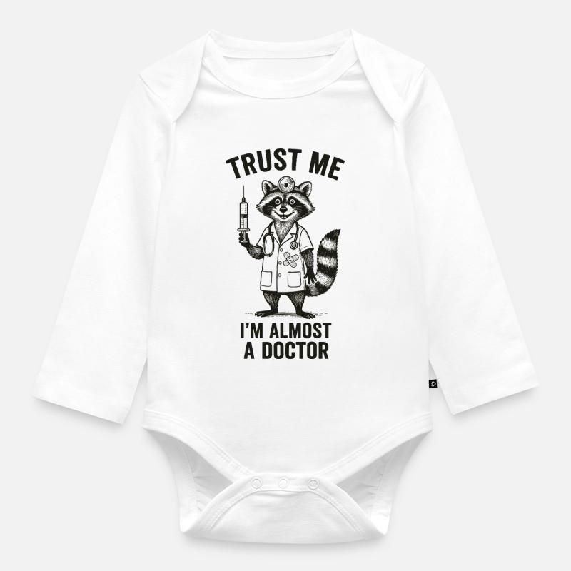 Glaub mir, ich bin fast ein Arzt - Baby Bio-Langarm-Body - Weiß
