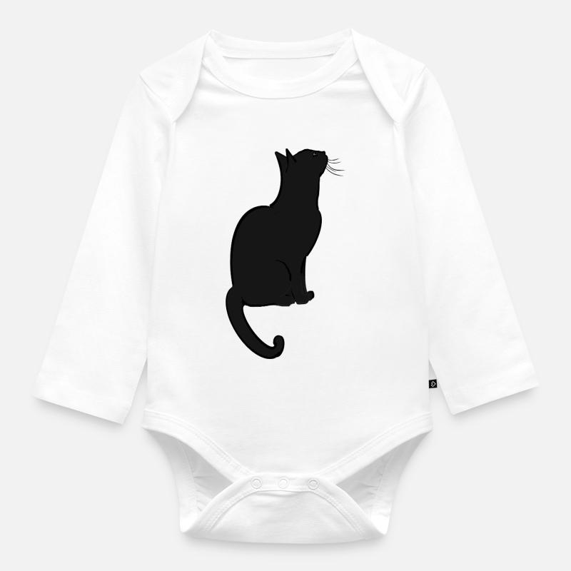 Un chat mignon - Body Bébé bio manches longues - blanc