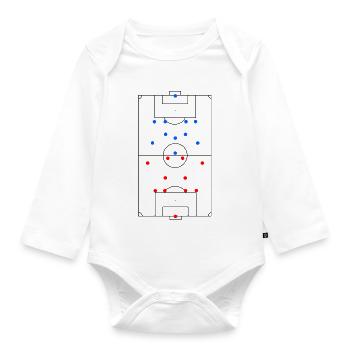 Unisex Design Football Field Tactics - Organic Longsleeve Baby Bodysuit - white - Front