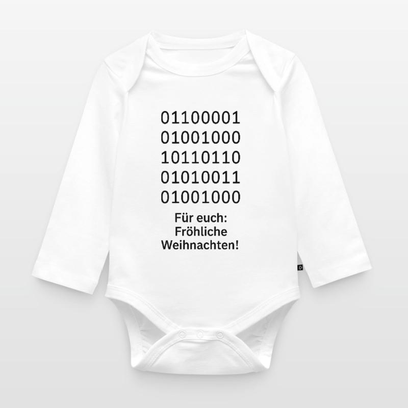 Binary Code Christmas Magic Organic Longsleeve Baby Bodysuit