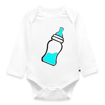 Baby bottle - Organic Longsleeve Baby Bodysuit - white - Front