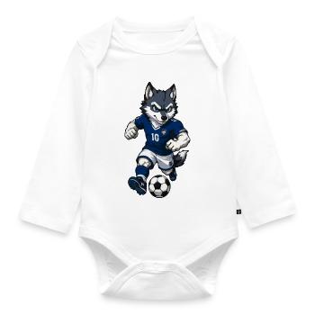 Attaquant des Blue Wolf en maillot - Body Bébé bio manches longues - blanc - Devant