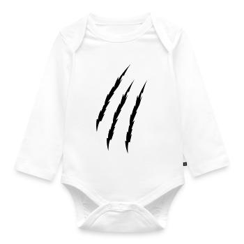 Krallen - Baby Bio-Langarm-Body - Weiß - Vorne