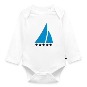 Sailing Five Star, Sailor, Boat, Surfing, Sea, - Organic Longsleeve Baby Bodysuit - white - Front