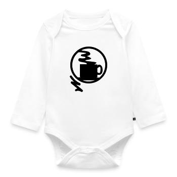 Hot drink / speaking of coffee 1c - Organic Longsleeve Baby Bodysuit - white - Front
