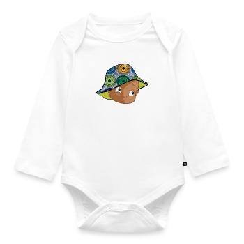 mister chapeau - Body Bébé bio manches longues - blanc - Devant