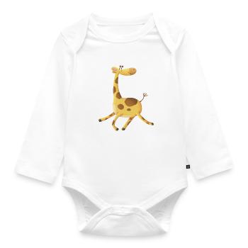 Lustige Girafffe - Baby Bio-Langarm-Body - Weiß - Vorne