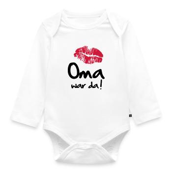 Baby Kinder Oma Kuss Omi Küssen - Baby Bio-Langarm-Body - Weiß - Vorne