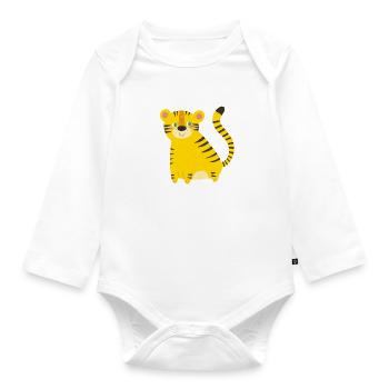 Kleiner Tiger - Baby Bio-Langarm-Body - Weiß - Vorne