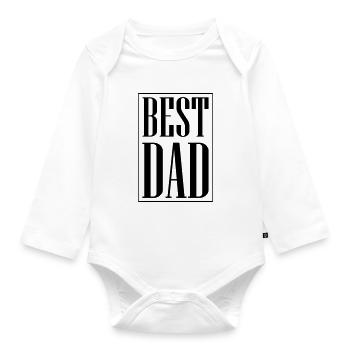 Best Dad Dad - Organic Longsleeve Baby Bodysuit - white - Front