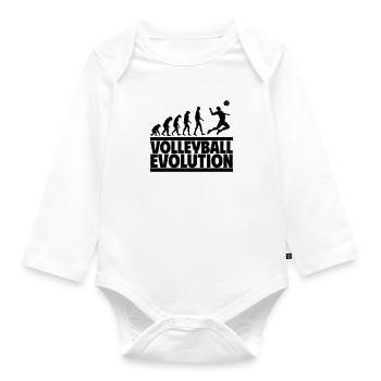 Volleyball Evolution: Die Reise zum Volleyballer - Baby Bio-Langarm-Body - Weiß - Vorne