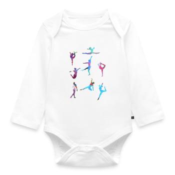 Gymnast, Yoga,Sports,Exercises,Dancing,Gymnastics - Organic Longsleeve Baby Bodysuit - white - Front