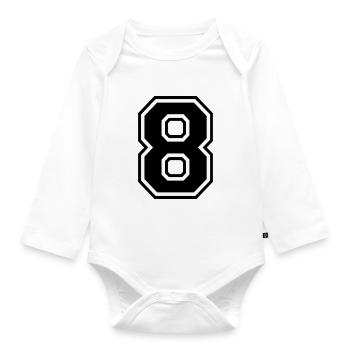 8 Numéro 8 Chiffre Numéro De Numéro de Dossier Cadeau - Body Bébé bio manches longues - blanc - Devant