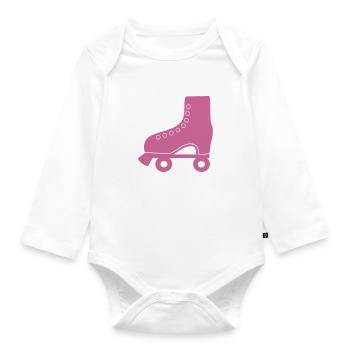 roller skate - Organic Longsleeve Baby Bodysuit - white - Front