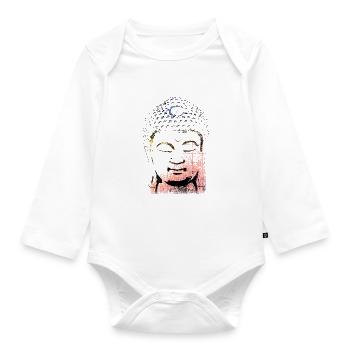 Buddha in warm shades - Organic Longsleeve Baby Bodysuit - white - Front
