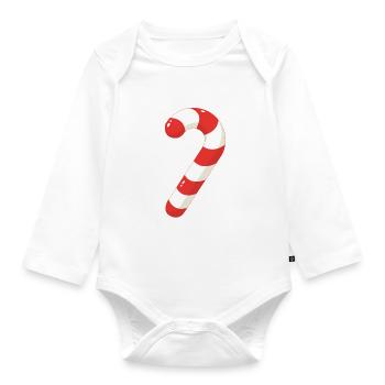 Candy cane Christmas - Organic Longsleeve Baby Bodysuit - white - Front