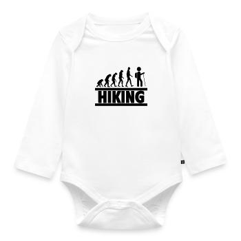 Evolution of the Wanderer For passionate - Organic Longsleeve Baby Bodysuit - white - Front